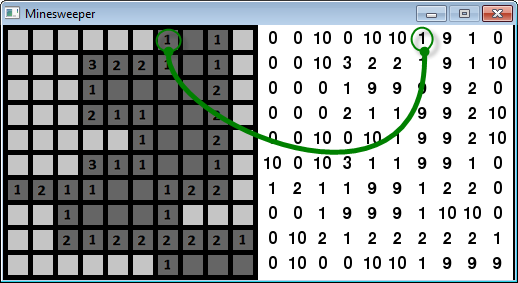 simple program for creating a minesweeper game in python